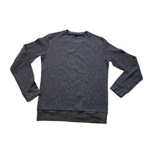 Theory Sweater Men M Gray LS Textured Cotton Blend Danen E09955 Cottage Polished